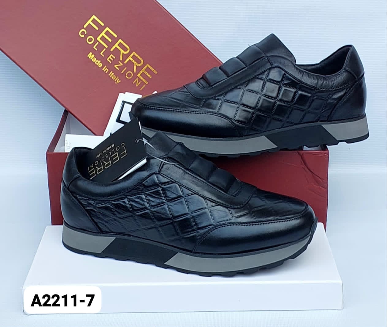 Ferre Collezioni Quilted Leather Slip-On Sneaker