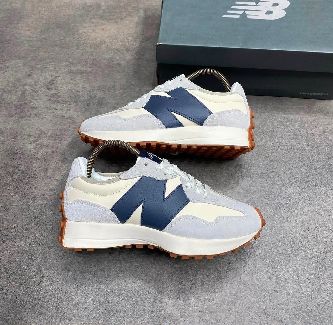 New Balance 327 Retro Sneaker — Grey/Cream/Navy