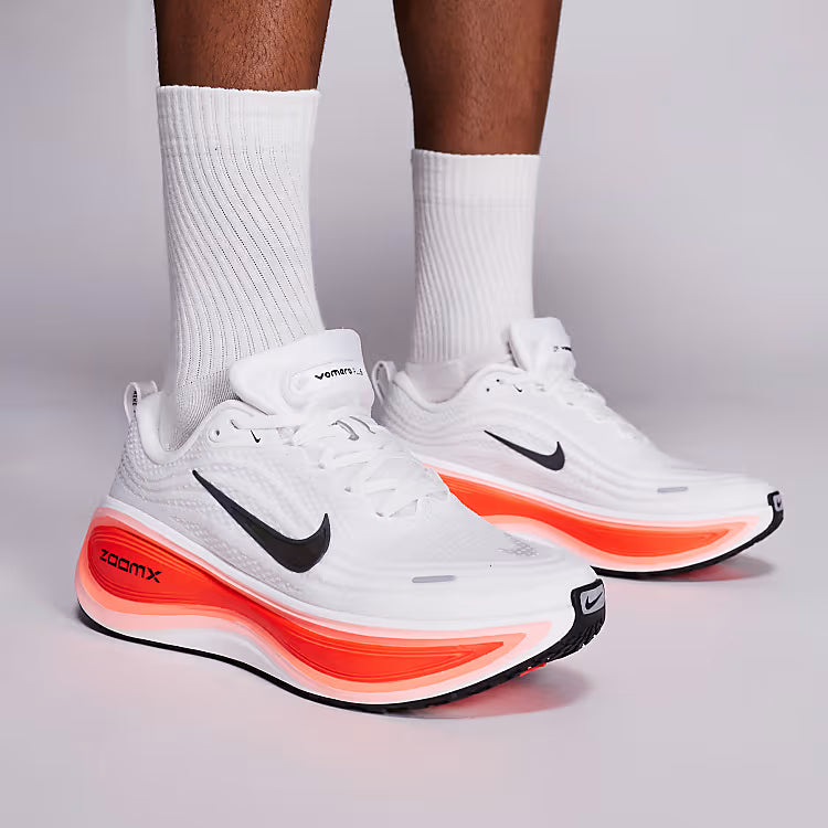 Nike ZoomX Vomero Running Sneakers – White/Crimson
