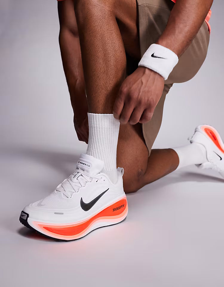Nike ZoomX Vomero Running Sneakers – White/Crimson
