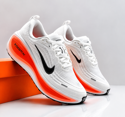 Nike ZoomX Vomero Running Sneakers – White/Crimson