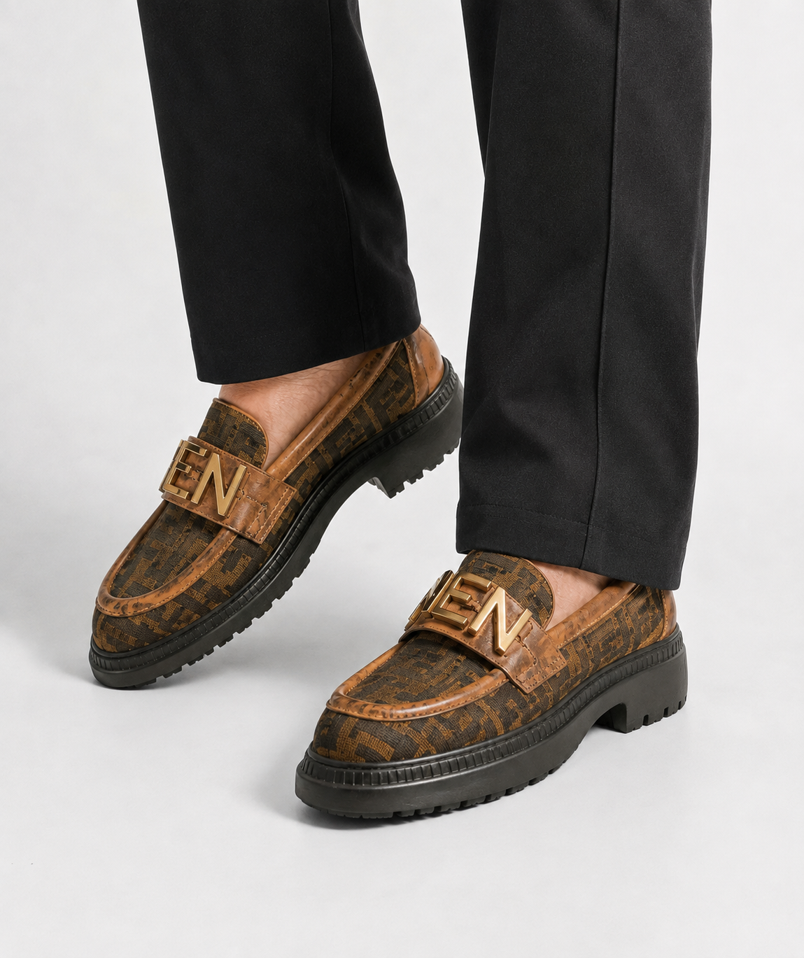 Fendi FF Monogram Lug-Sole Loafer – Men's Luxury Slip-On