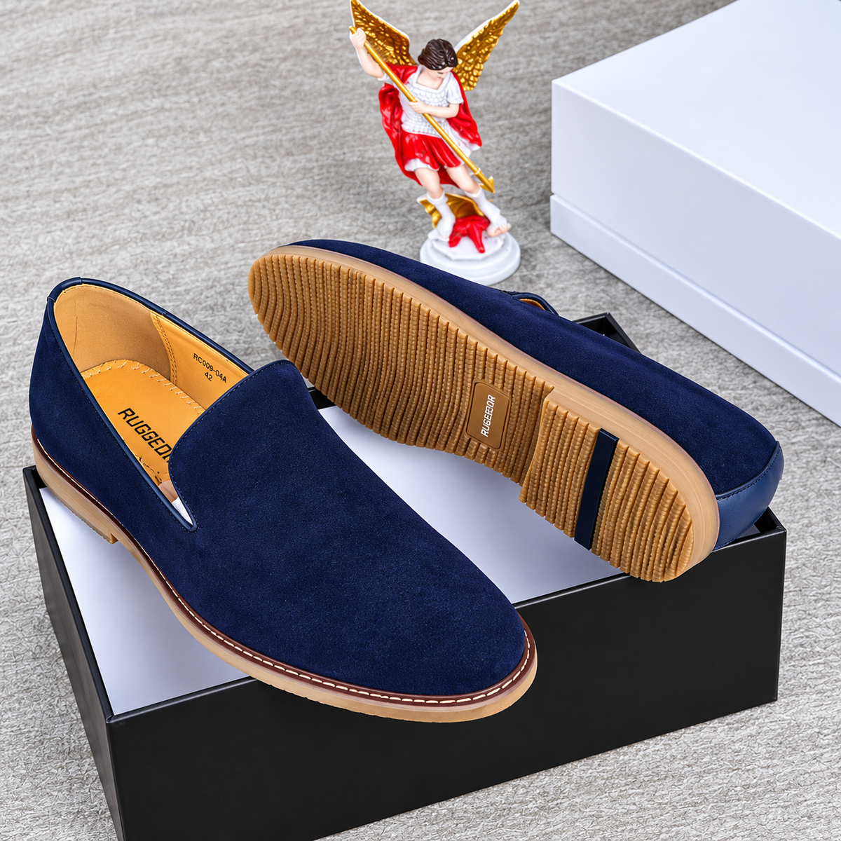 Bugatchi Men's Suede Loafer – Navy Blue