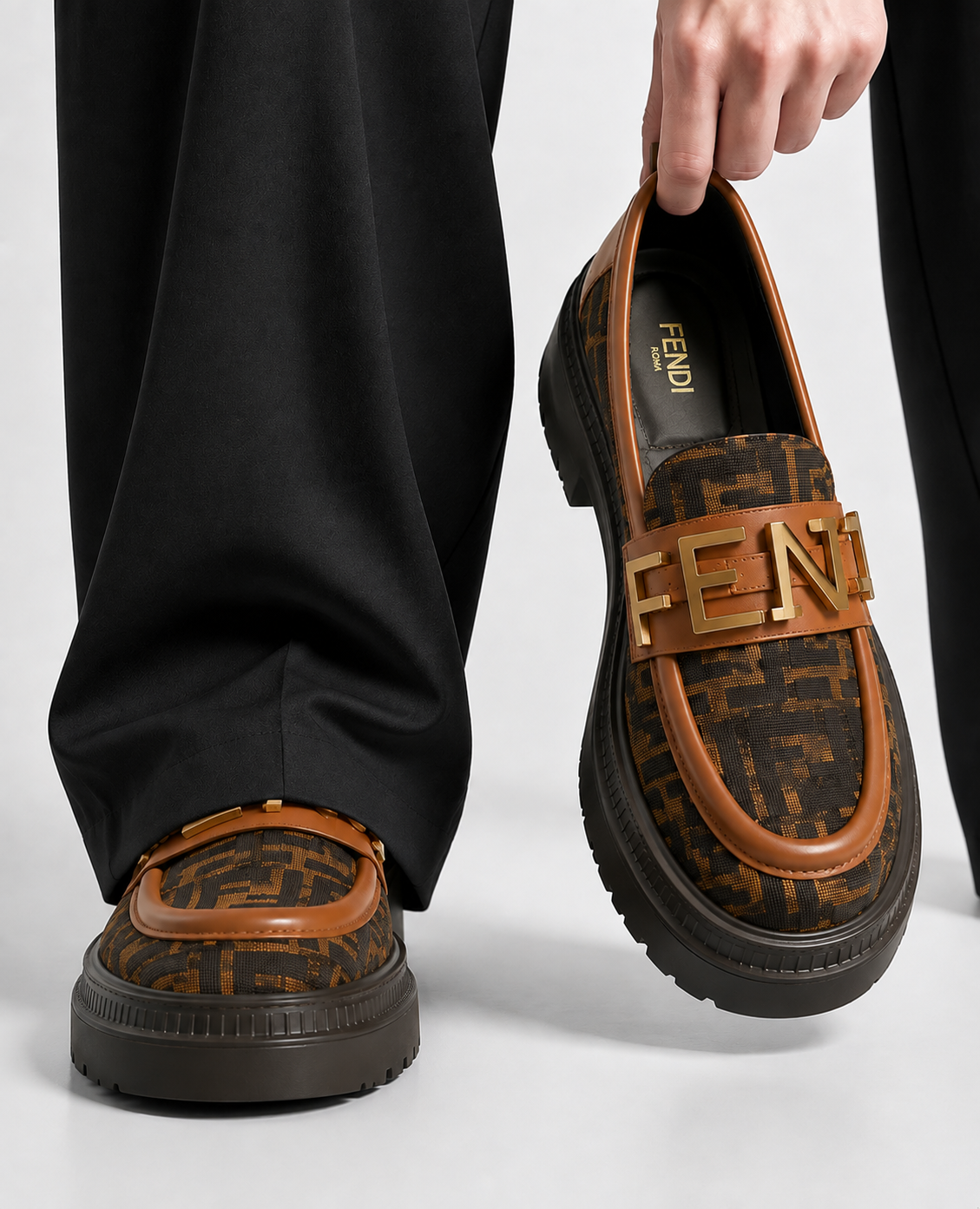 Fendi FF Monogram Lug-Sole Loafer 