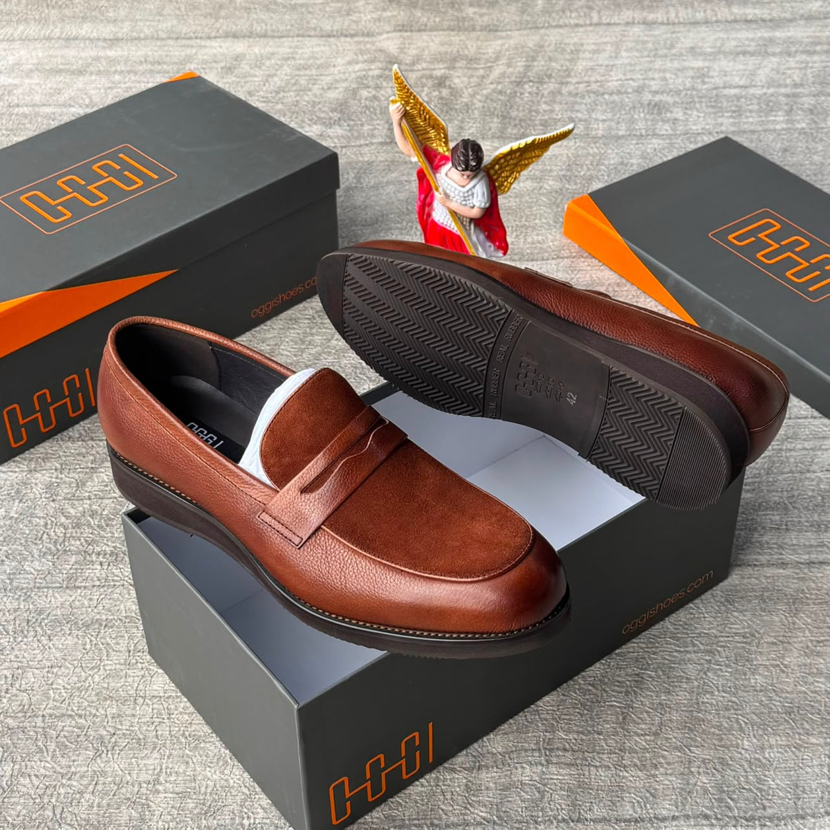 Shop the OGG Men's Cognac Brown Penny Loafer
