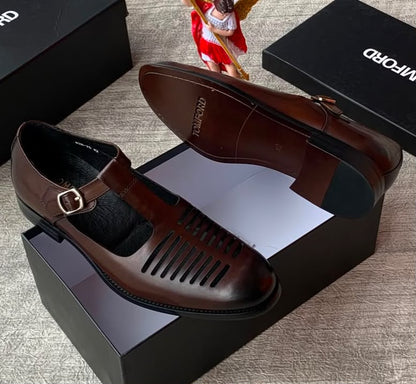 Tom Ford Men's Leather Monk Strap Dress Shoe – Dark Brown
