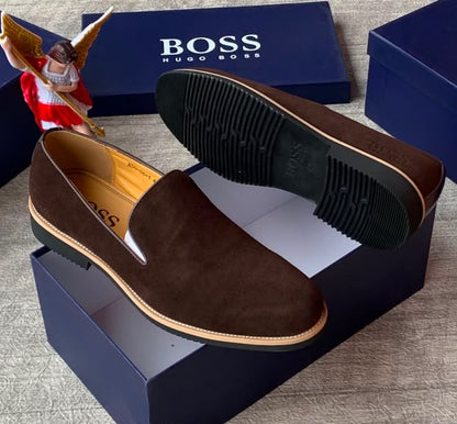 Hugo Boss Men's Suede Loafer – Dark Brown