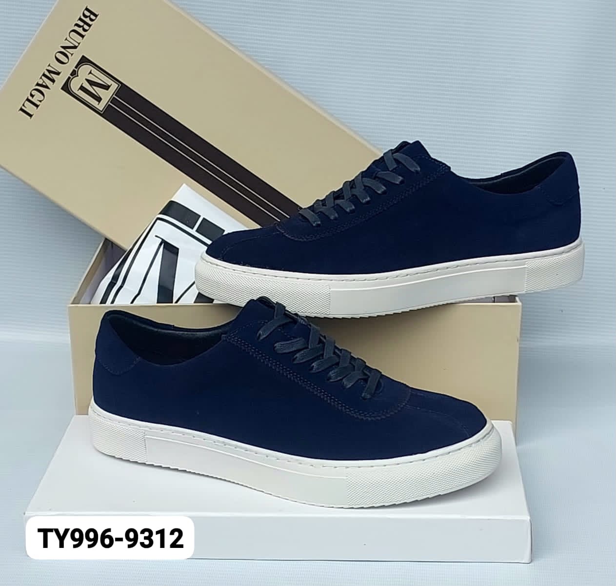 Bruno Magli Suede Low-Top Sneaker – Navy Blue
