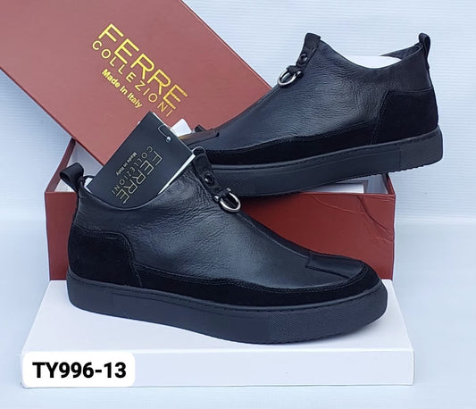 Ferre Collezioni Mid-Top Leather Sneaker