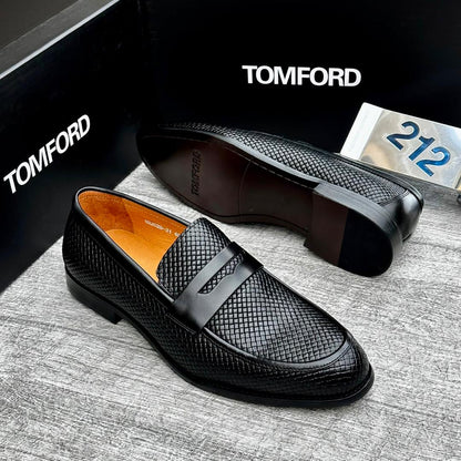 Tom Ford Woven Leather Penny Loafer