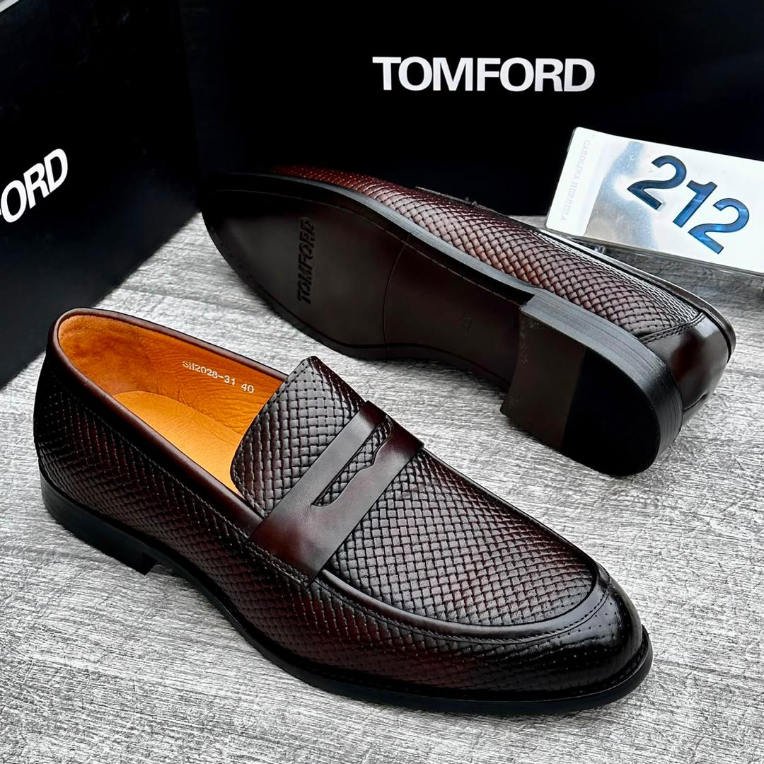 Tom Ford Woven Leather Penny Loafer