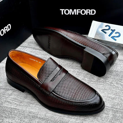 Tom Ford Woven Leather Penny Loafer