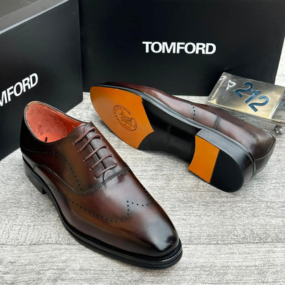Tom Ford Burnished Leather Brogue Oxford