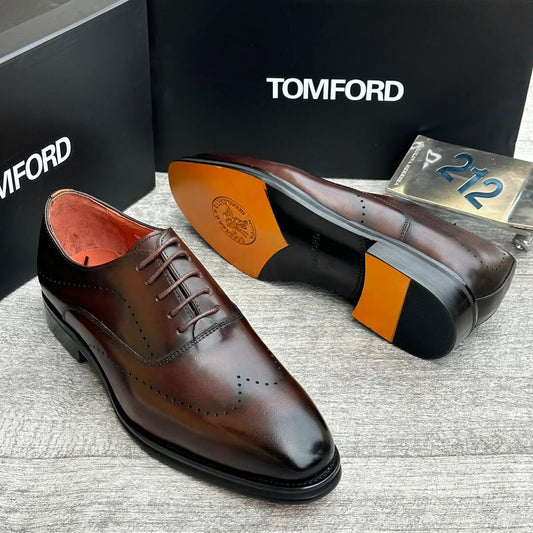 Tom Ford Burnished Leather Brogue Oxford