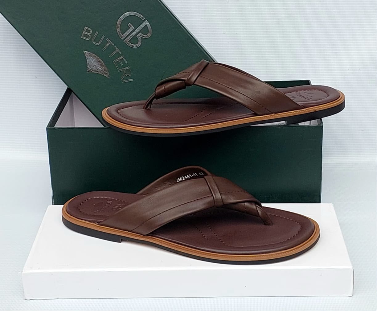 GB Butter Premium Leather Thong Sandals – Men's Luxury Flip Flops