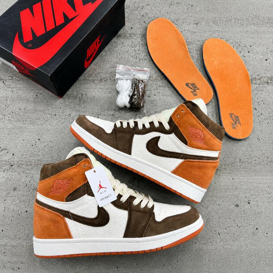Air Jordan 1 High Retro — Mocha Brown/Burnt Orange Suede