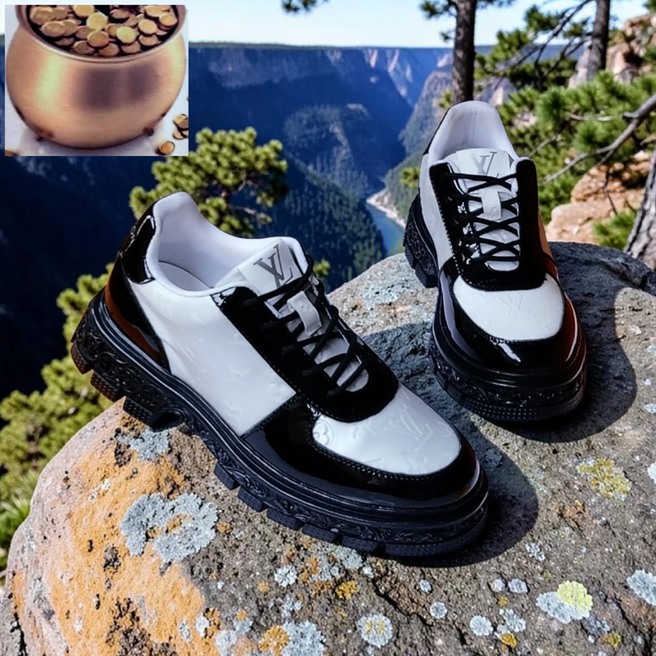 LV Archlight Patent Leather Chunky Sneaker – Black/White