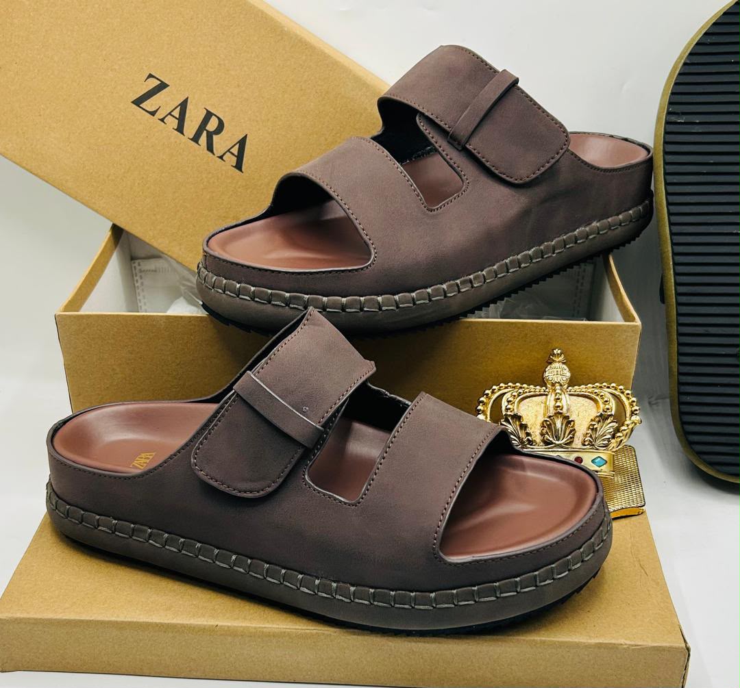 Zara Black Double-Strap Platform Sandals — 100% Authentic