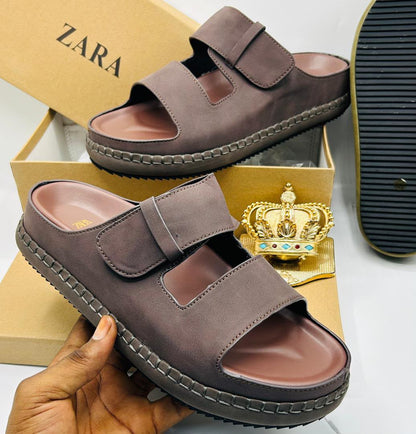 Zara Black Double-Strap Platform Sandals — 100% Authentic