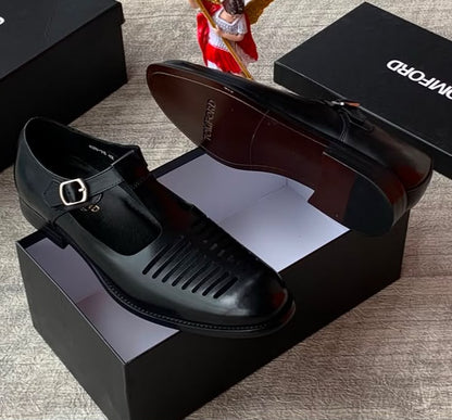 Tom Ford Men's Leather Monk Strap Dress Shoe – Dark Brown