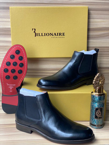 Billionaire Italian Couture Chelsea Boots – 100% Authentic Men's Luxury Leather Boots