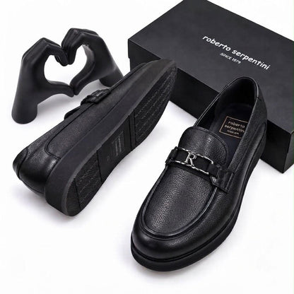 Roberto Serpentini Men's Brown Metal-Detail Loafers